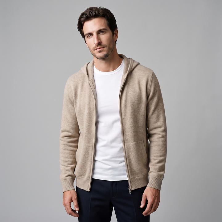 Benedict | Warm Wool Full-Zip Hooded Cardigan