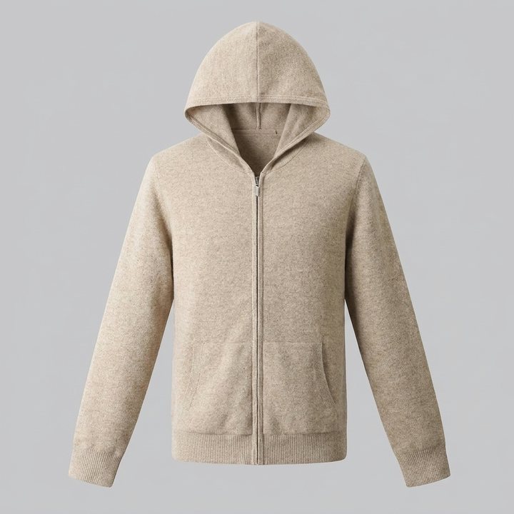 Benedict | Warm Wool Full-Zip Hooded Cardigan