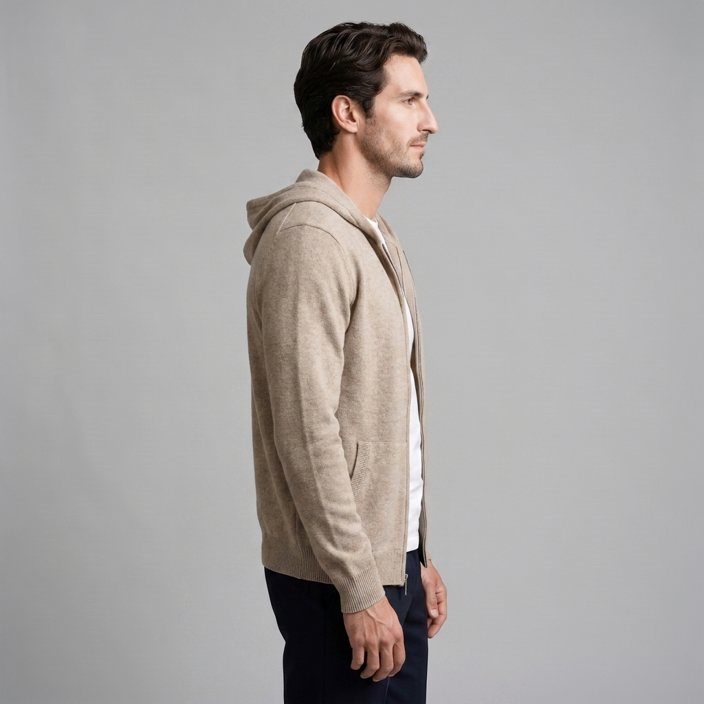 Benedict | Warm Wool Full-Zip Hooded Cardigan