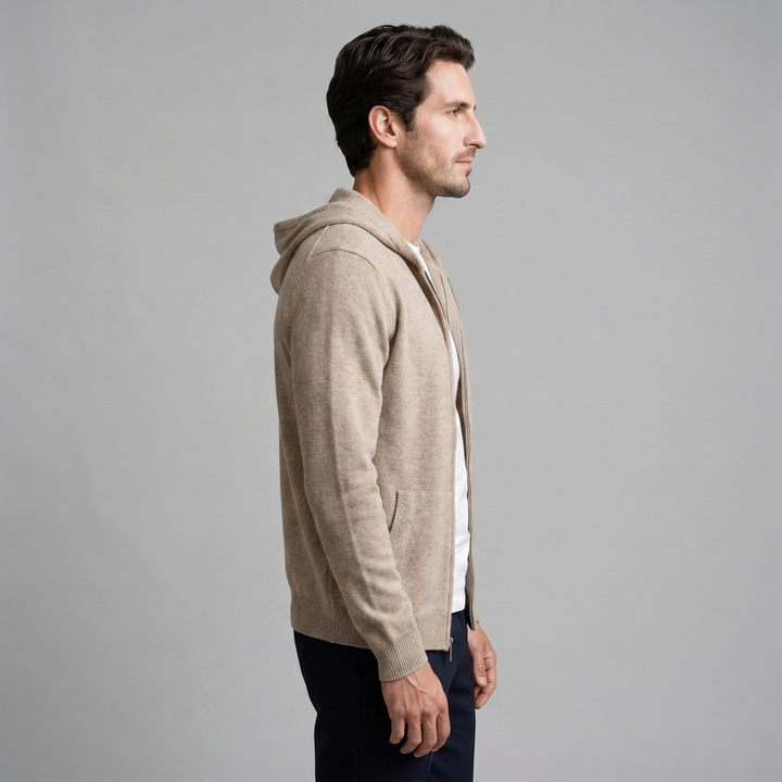 Benedict | Warm Wool Full-Zip Hooded Cardigan