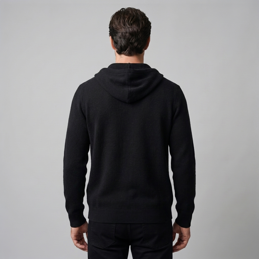 Benedict | Warm Wool Full-Zip Hooded Cardigan