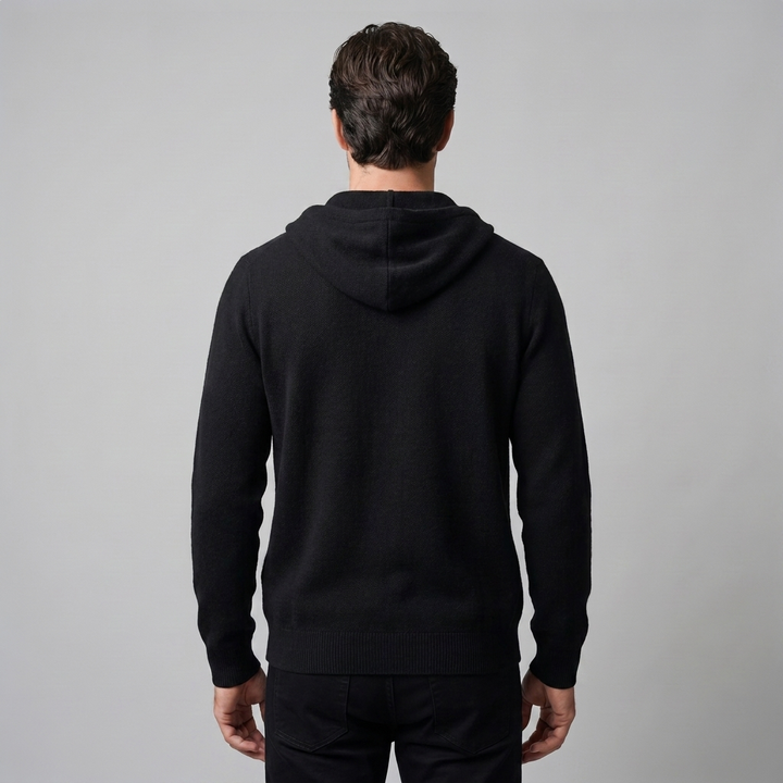 Benedict | Warm Wool Full-Zip Hooded Cardigan