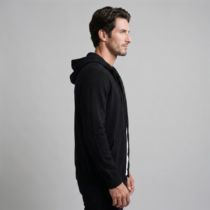 Benedict | Warm Wool Full-Zip Hooded Cardigan