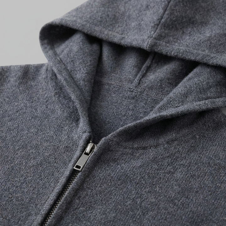 Benedict | Warm Wool Full-Zip Hooded Cardigan