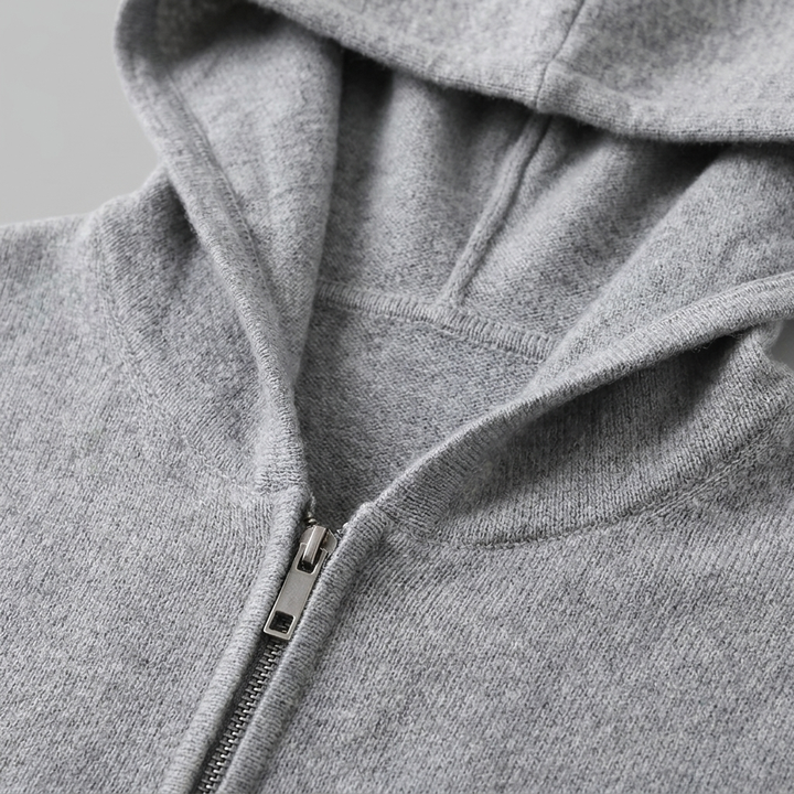 Benedict | Warm Wool Full-Zip Hooded Cardigan