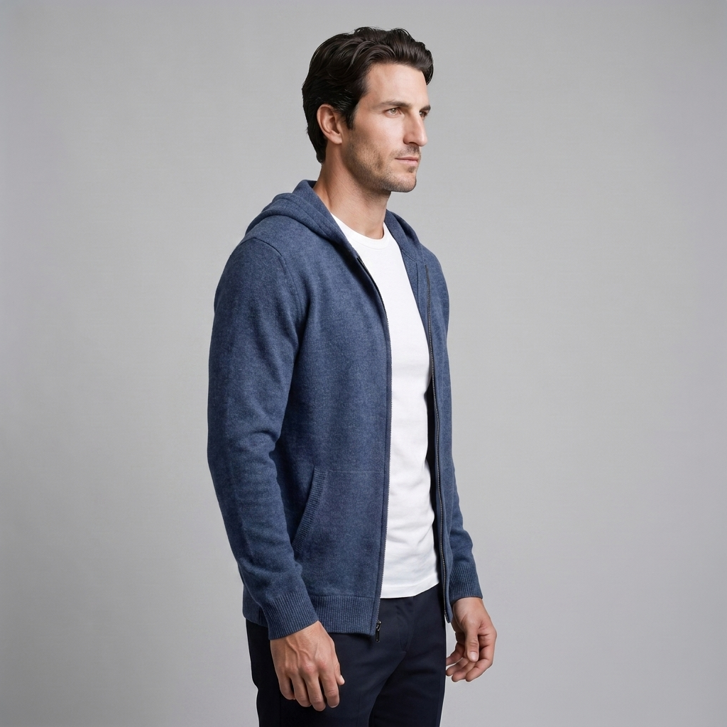 Benedict | Warm Wool Full-Zip Hooded Cardigan