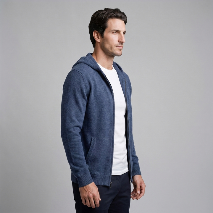 Benedict | Warm Wool Full-Zip Hooded Cardigan