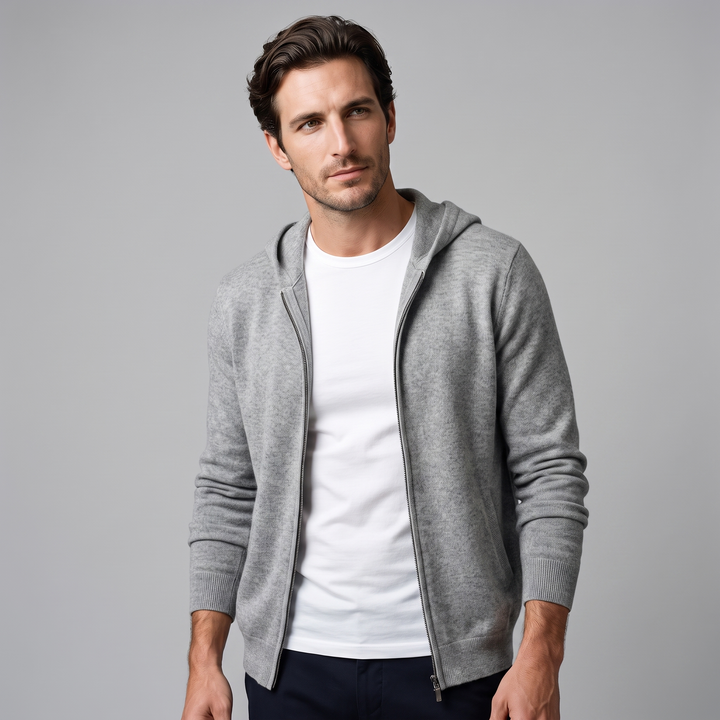 Benedict | Warm Wool Full-Zip Hooded Cardigan