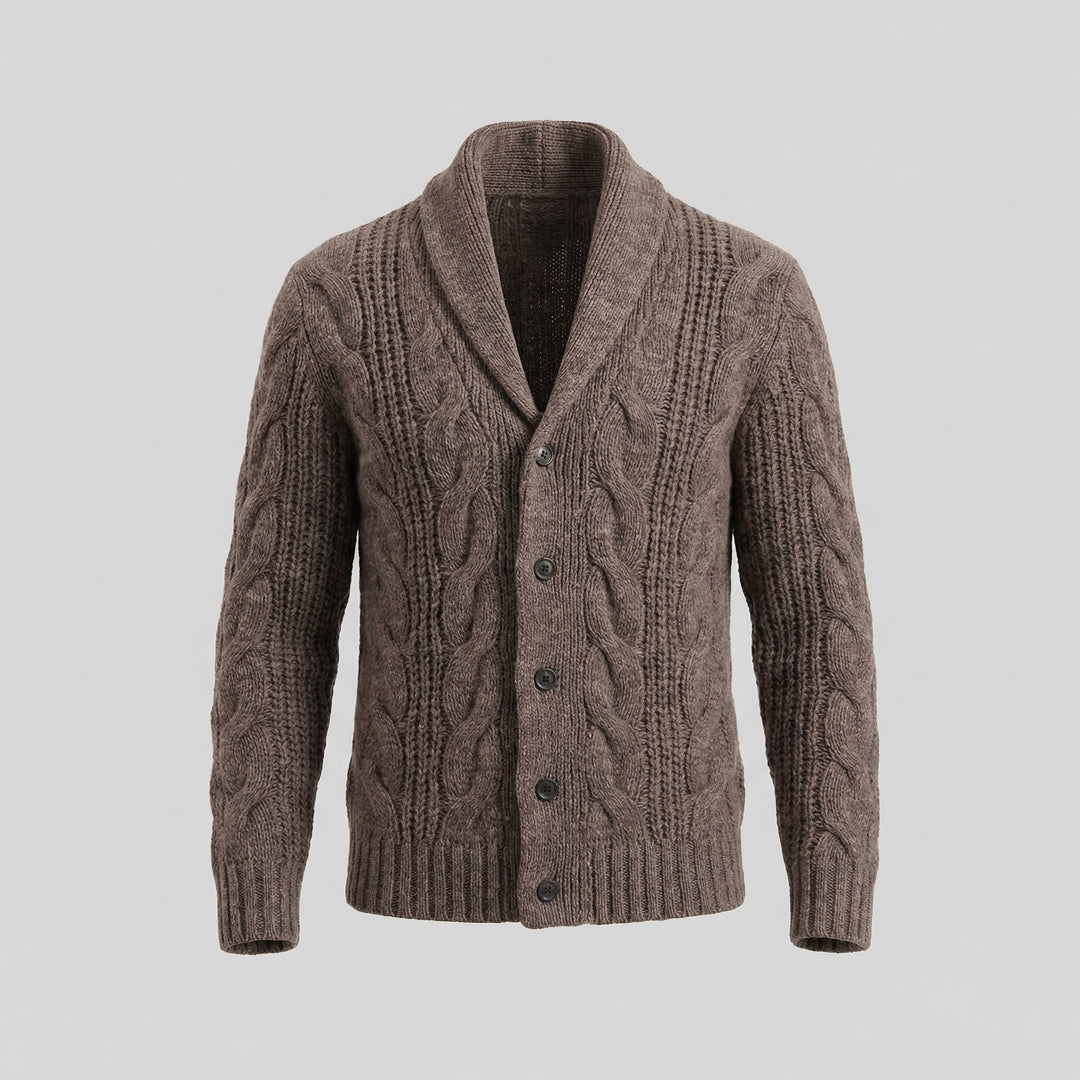 Silas | Warm Wool Knitted Cardigan for Men's Layering