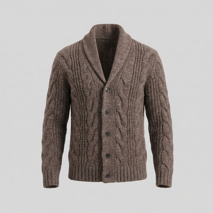 Silas | Warm Wool Knitted Cardigan for Men's Layering