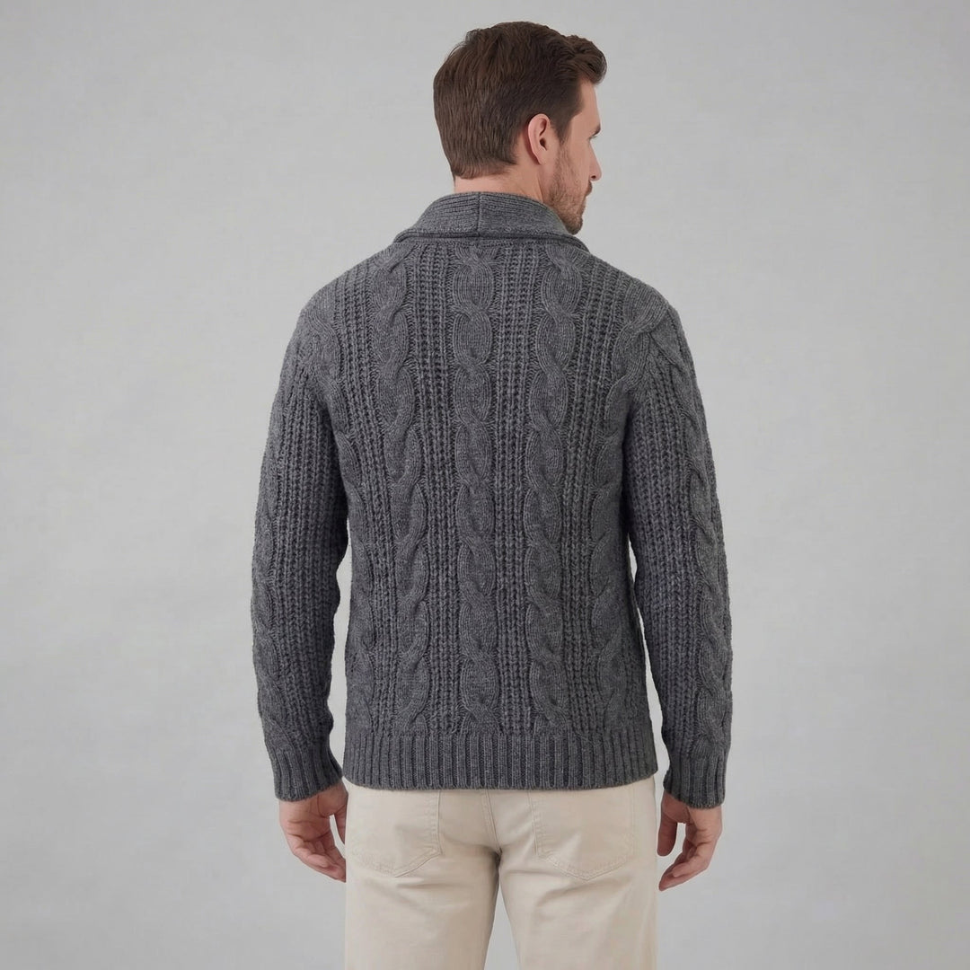 Silas | Warm Wool Knitted Cardigan for Men's Layering