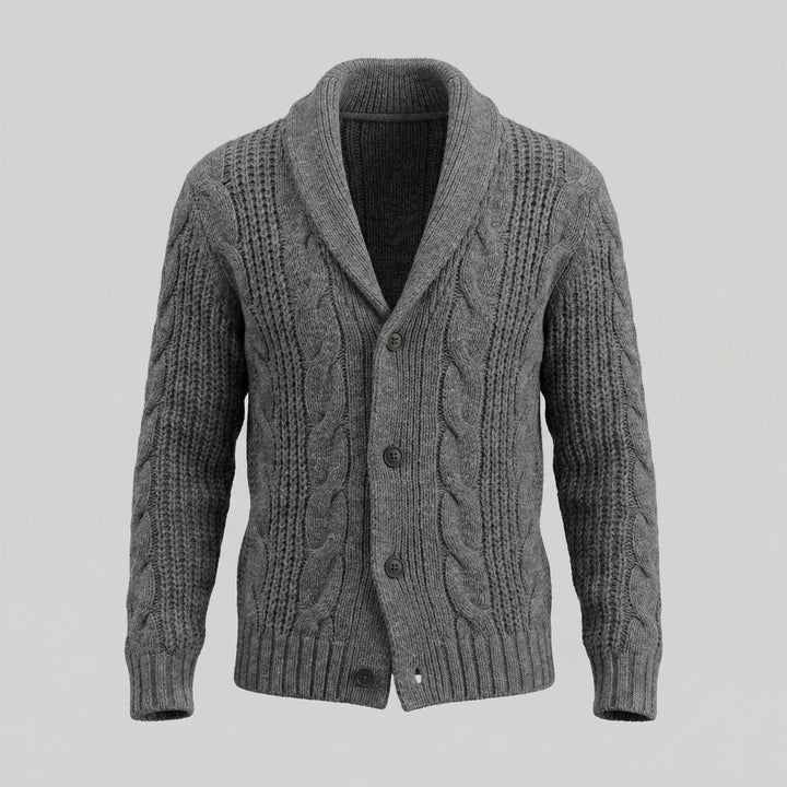 Silas | Warm Wool Knitted Cardigan for Men's Layering