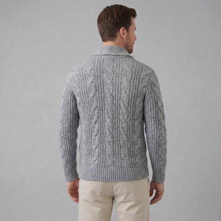 Silas | Warm Wool Knitted Cardigan for Men's Layering
