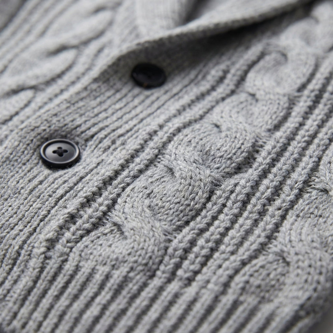 Silas | Warm Wool Knitted Cardigan for Men's Layering