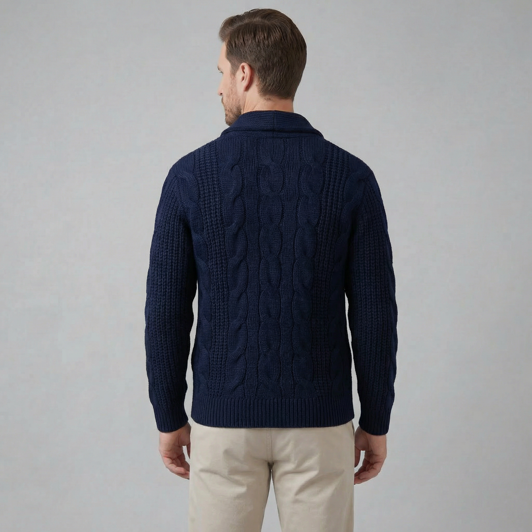 Silas | Warm Wool Knitted Cardigan for Men's Layering