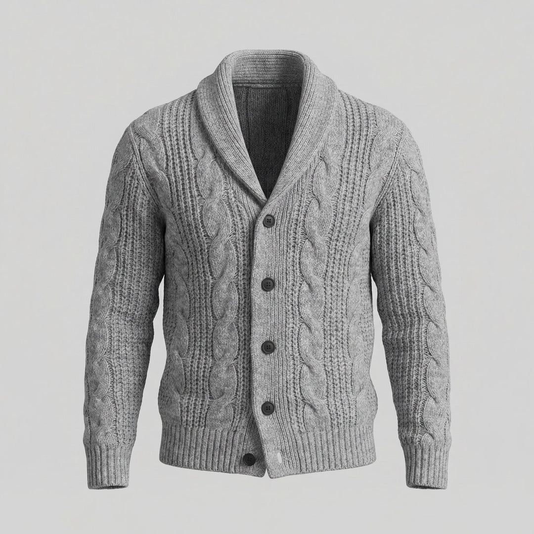 Silas | Warm Wool Knitted Cardigan for Men's Layering