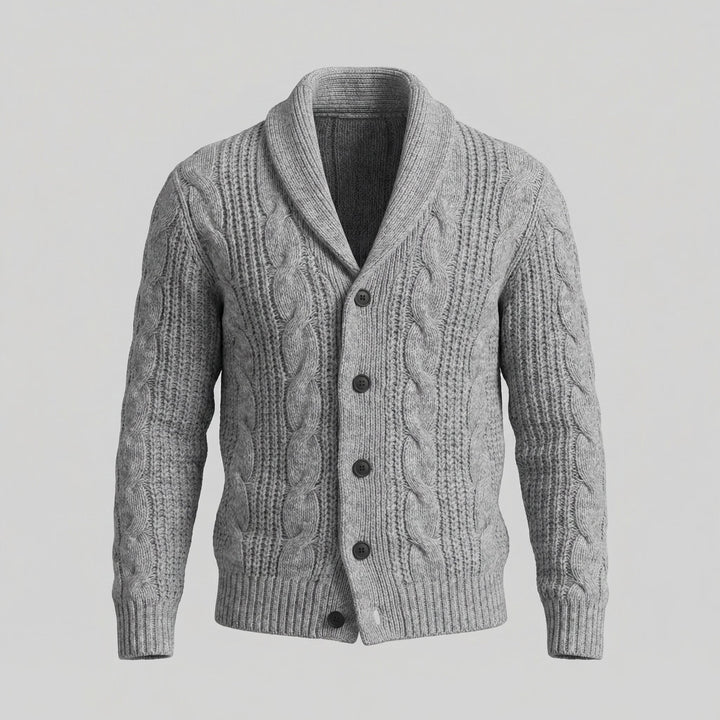 Silas | Warm Wool Knitted Cardigan for Men's Layering