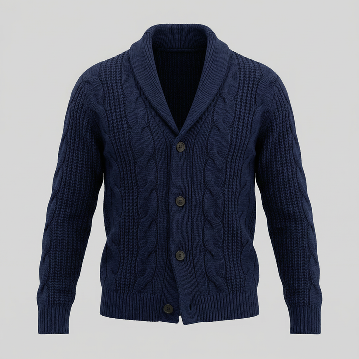 Silas | Warm Wool Knitted Cardigan for Men's Layering