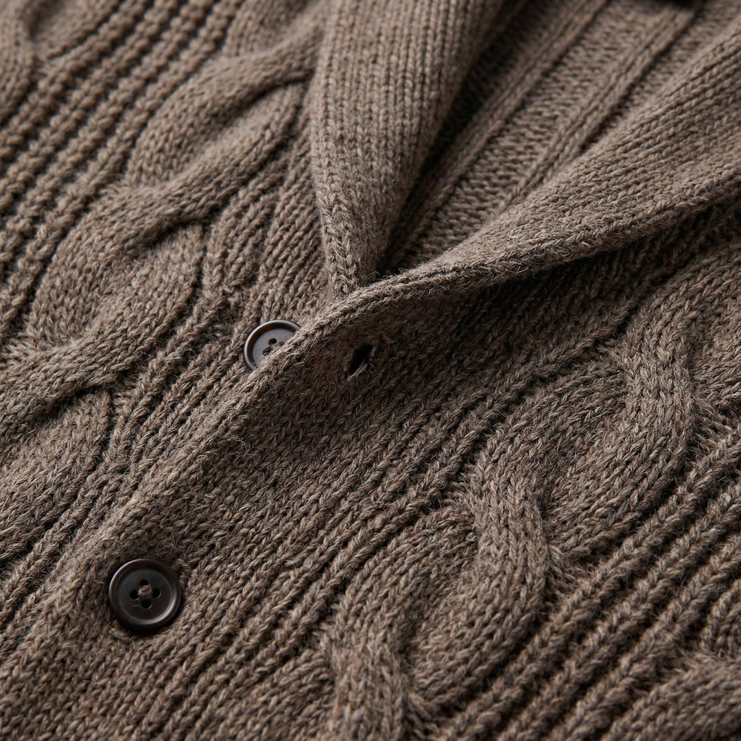 Silas | Warm Wool Knitted Cardigan for Men's Layering