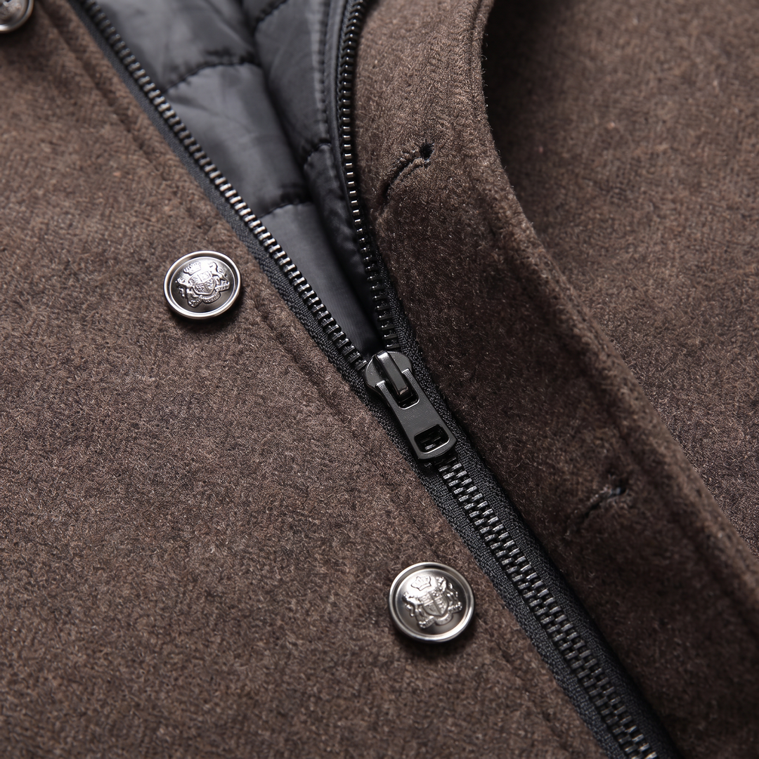 Ivor | Sharp Wool-Look Stand Collar Overcoat