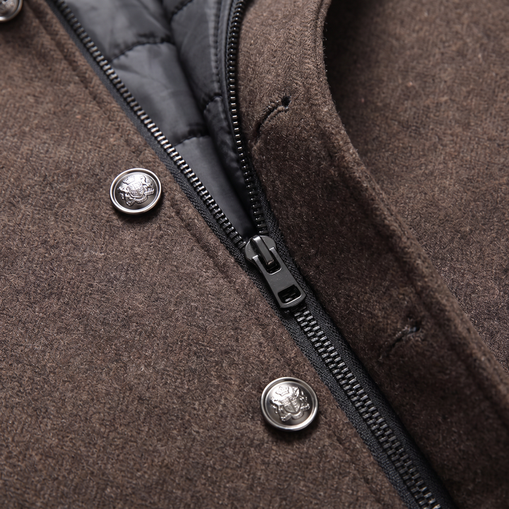 Ivor | Sharp Wool-Look Stand Collar Overcoat
