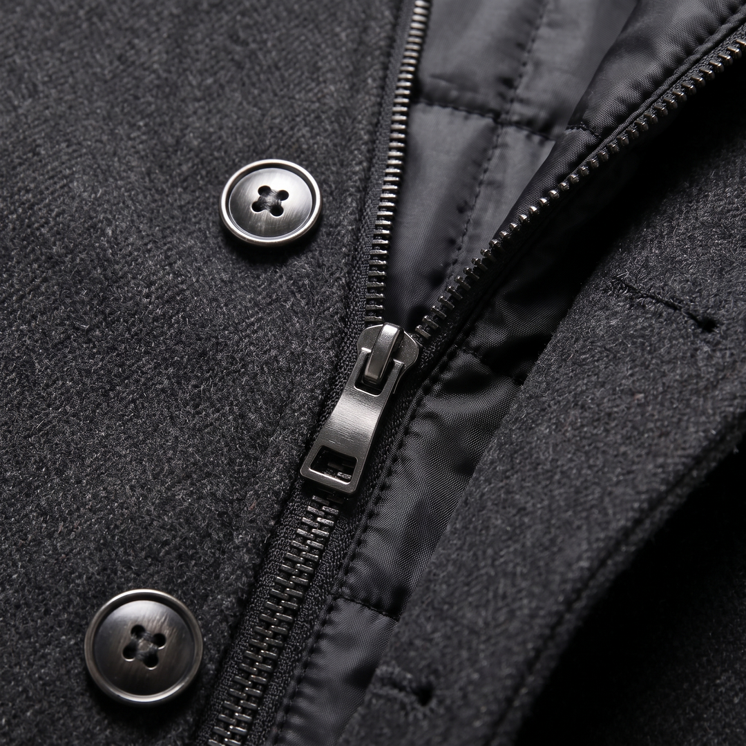 Ivor | Sharp Wool-Look Stand Collar Overcoat