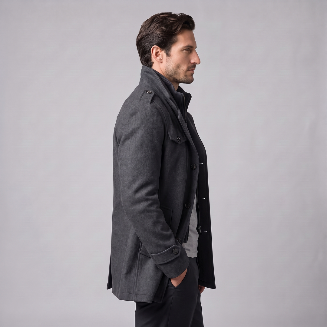 Ulric | Elegant Long Wool Overcoat for Men