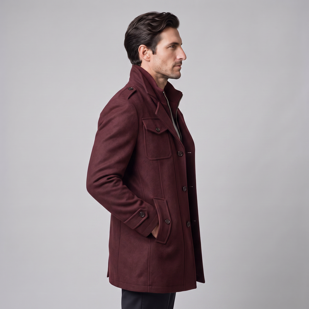 Ulric | Elegant Long Wool Overcoat for Men