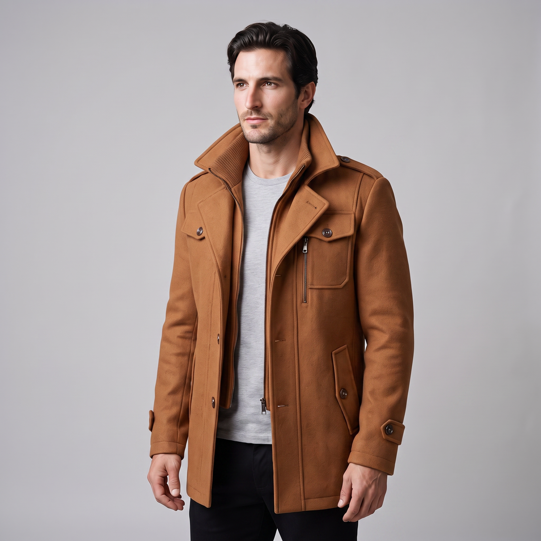 Ulric | Elegant Long Wool Overcoat for Men