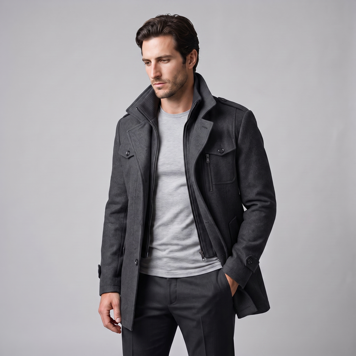 Ulric | Elegant Long Wool Overcoat for Men