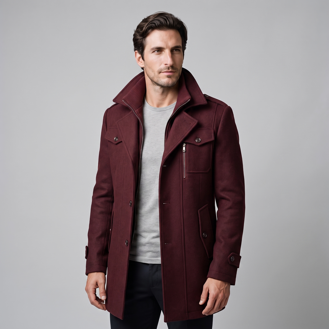 Ulric | Elegant Long Wool Overcoat for Men