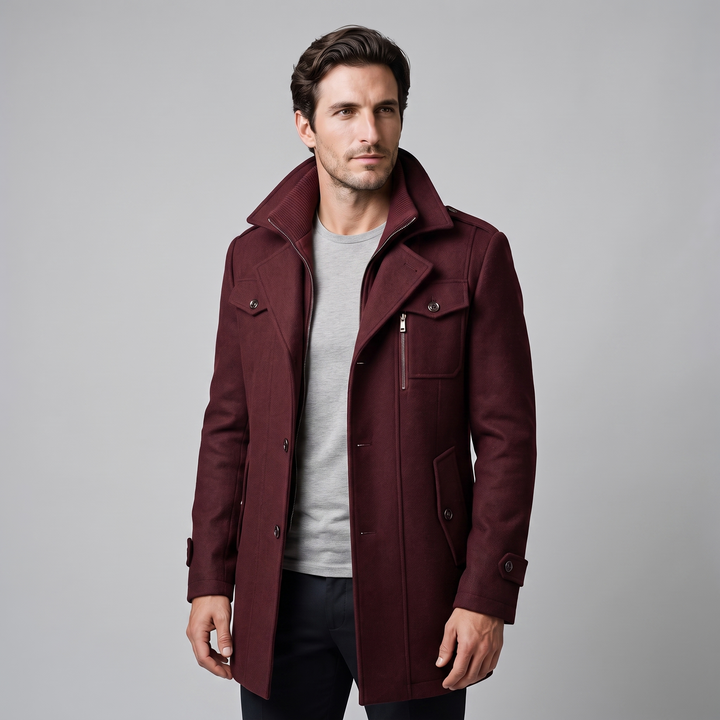 Ulric | Elegant Long Wool Overcoat for Men