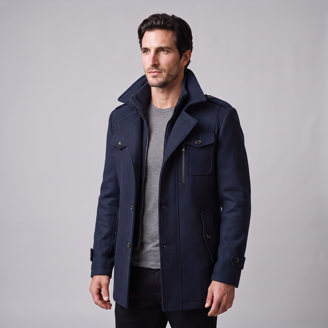 Ulric | Elegant Long Wool Overcoat for Men