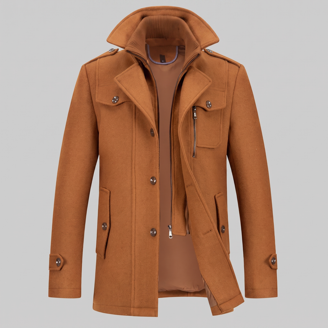 Ulric | Elegant Long Wool Overcoat for Men