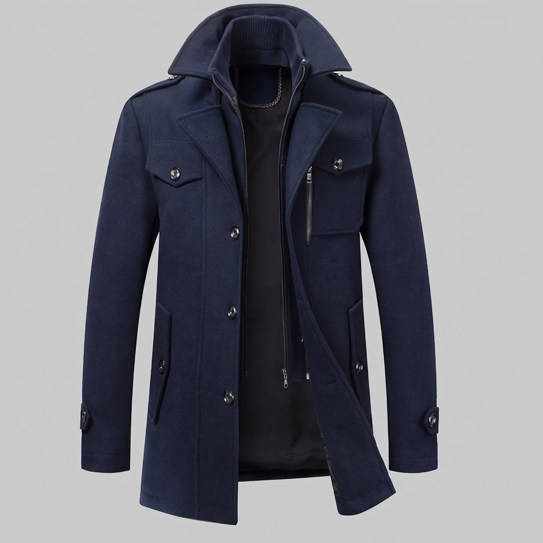 Ulric | Elegant Long Wool Overcoat for Men