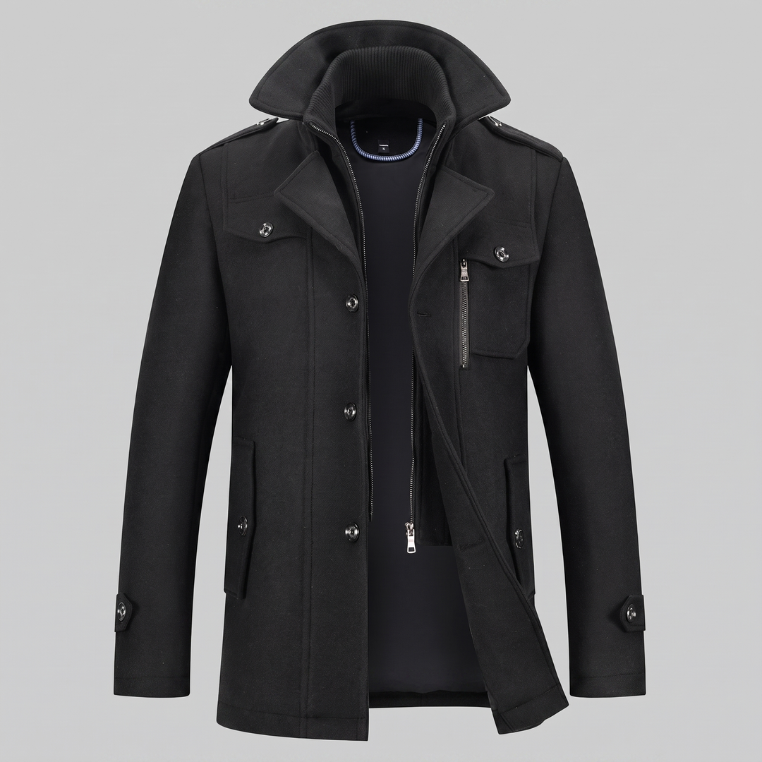 Ulric | Elegant Long Wool Overcoat for Men