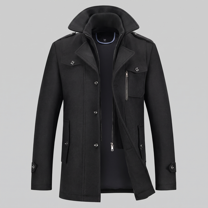 Ulric | Elegant Long Wool Overcoat for Men