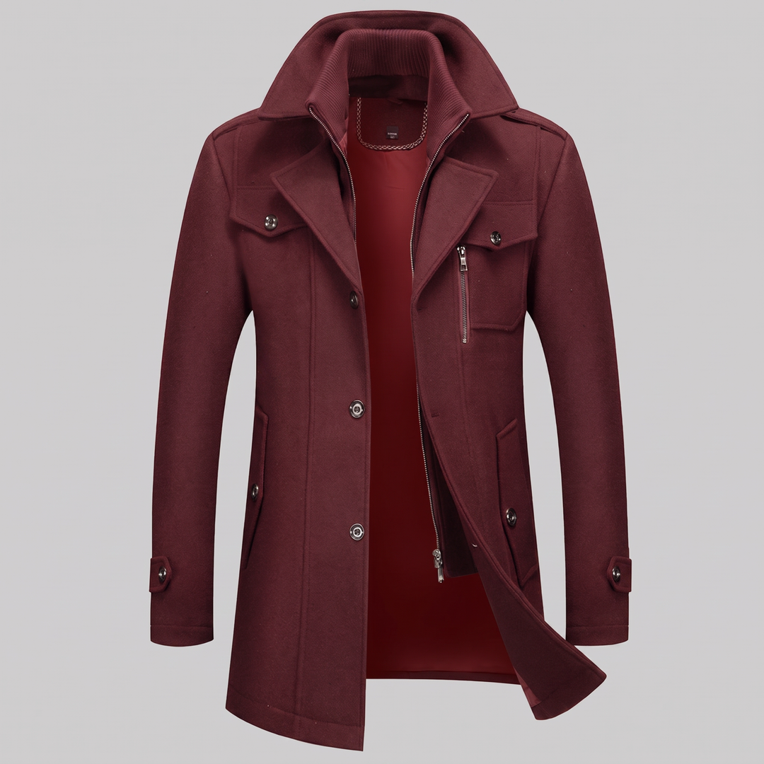 Ulric | Elegant Long Wool Overcoat for Men
