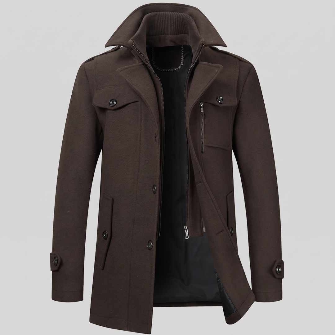 Ulric | Elegant Long Wool Overcoat for Men