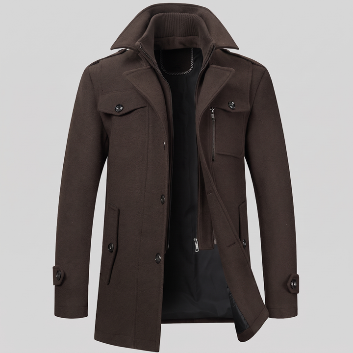 Ulric | Elegant Long Wool Overcoat for Men