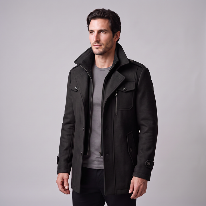 Ulric | Elegant Long Wool Overcoat for Men