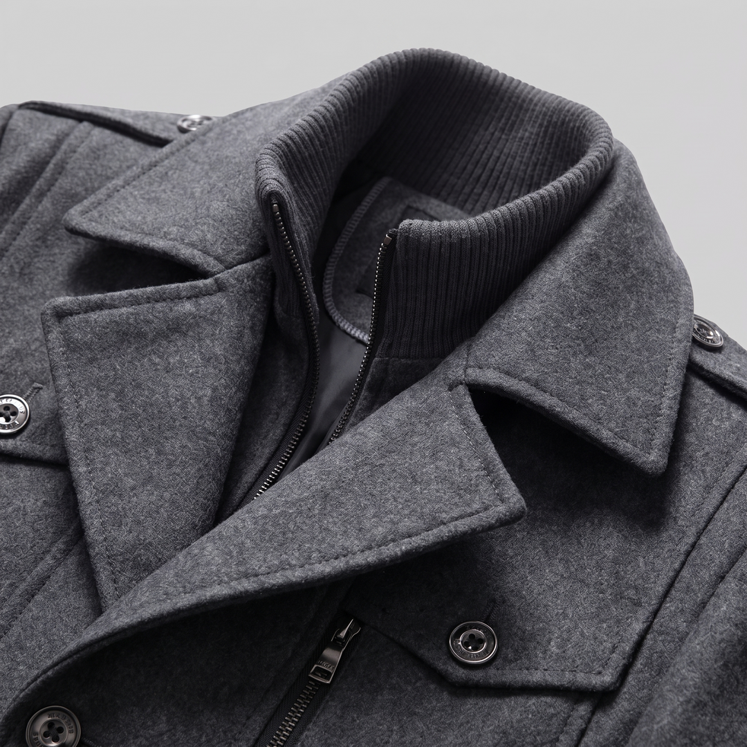 Ulric | Elegant Long Wool Overcoat for Men