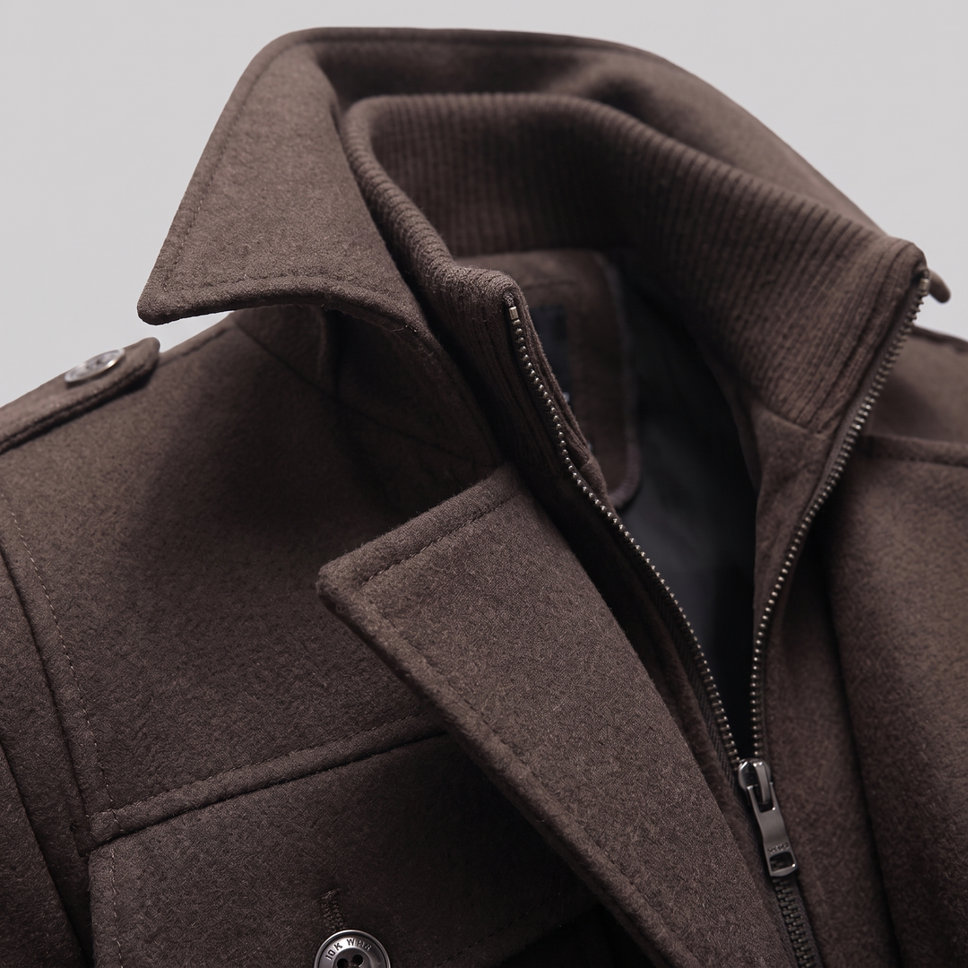 Ulric | Elegant Long Wool Overcoat for Men