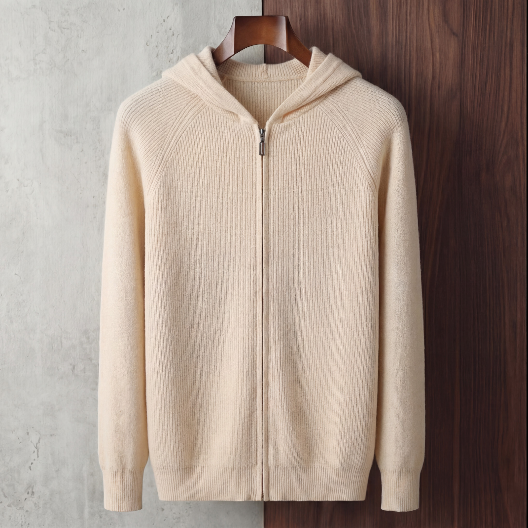 Joss | Casual Knitted Zip-Up Hoodie for Men