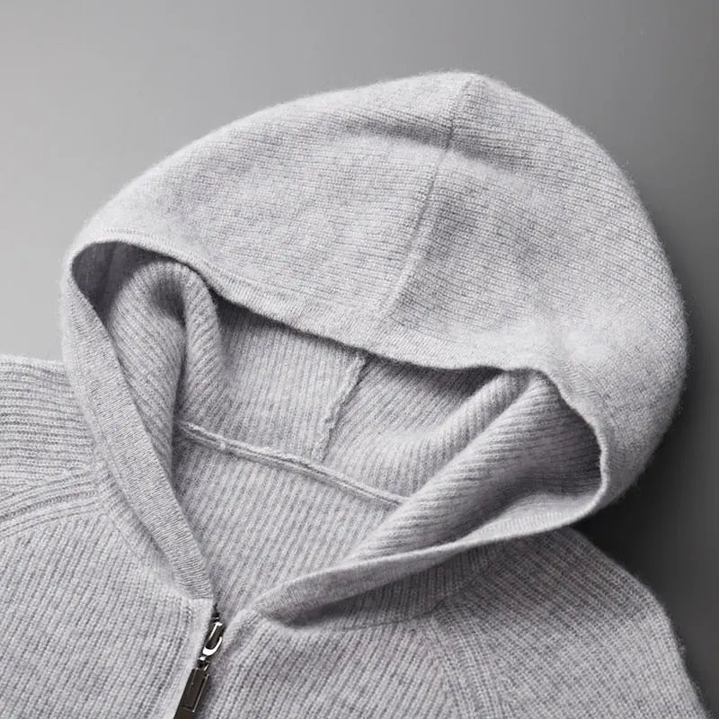 Joss | Casual Knitted Zip-Up Hoodie for Men