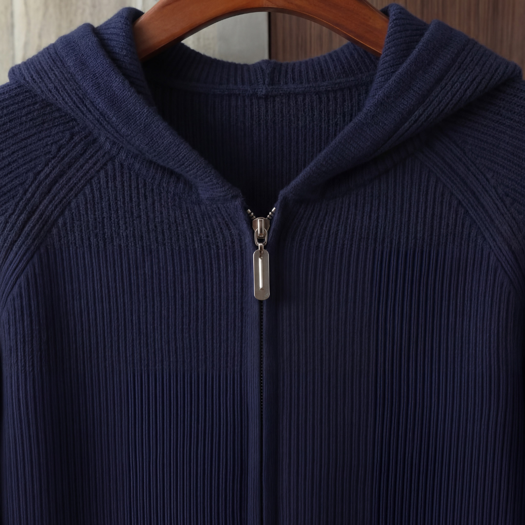 Joss | Casual Knitted Zip-Up Hoodie for Men
