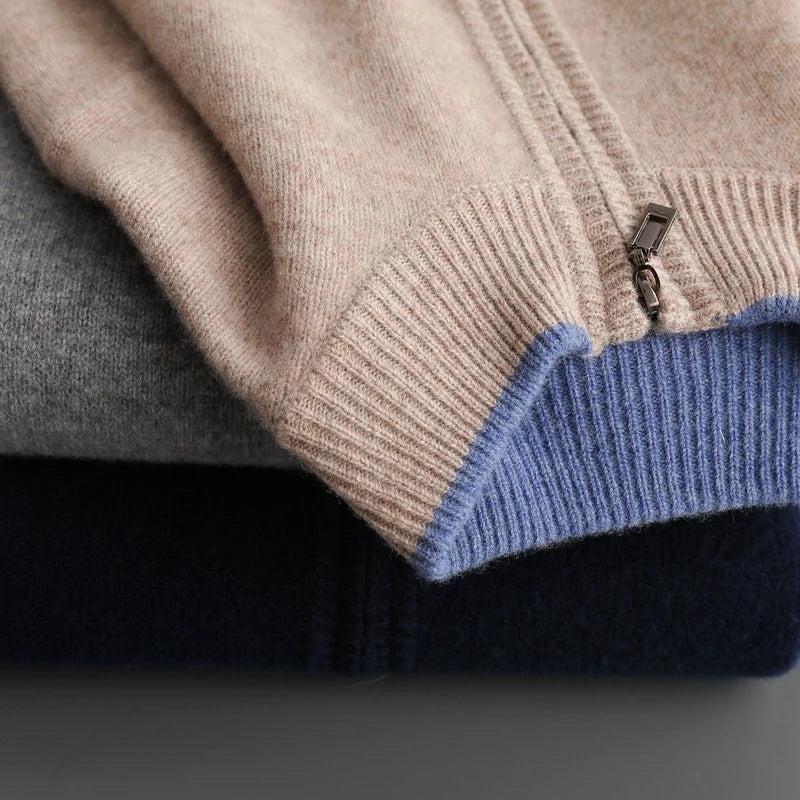 Knox | Elegant Knitted Zip-Through Jumper for Men