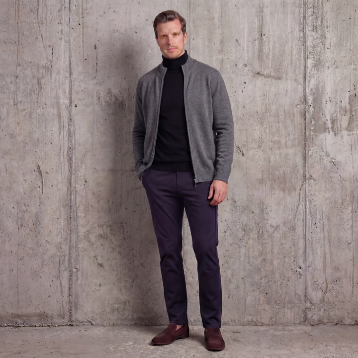 Knox | Elegant Knitted Zip-Through Jumper for Men