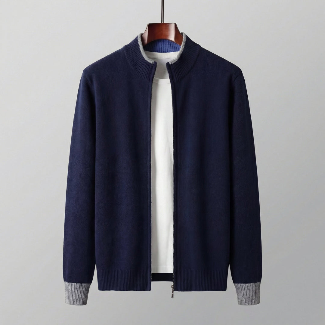 Knox | Elegant Knitted Zip-Through Jumper for Men