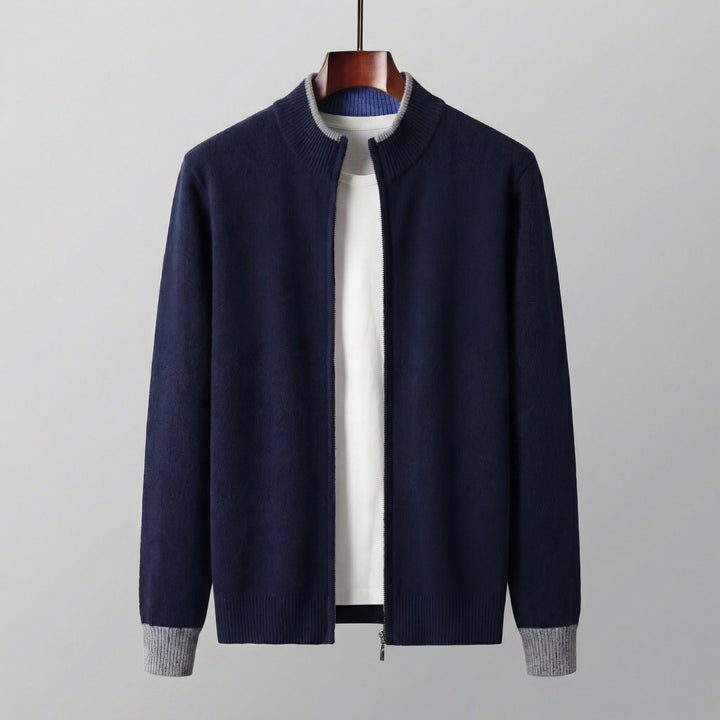 Knox | Elegant Knitted Zip-Through Jumper for Men